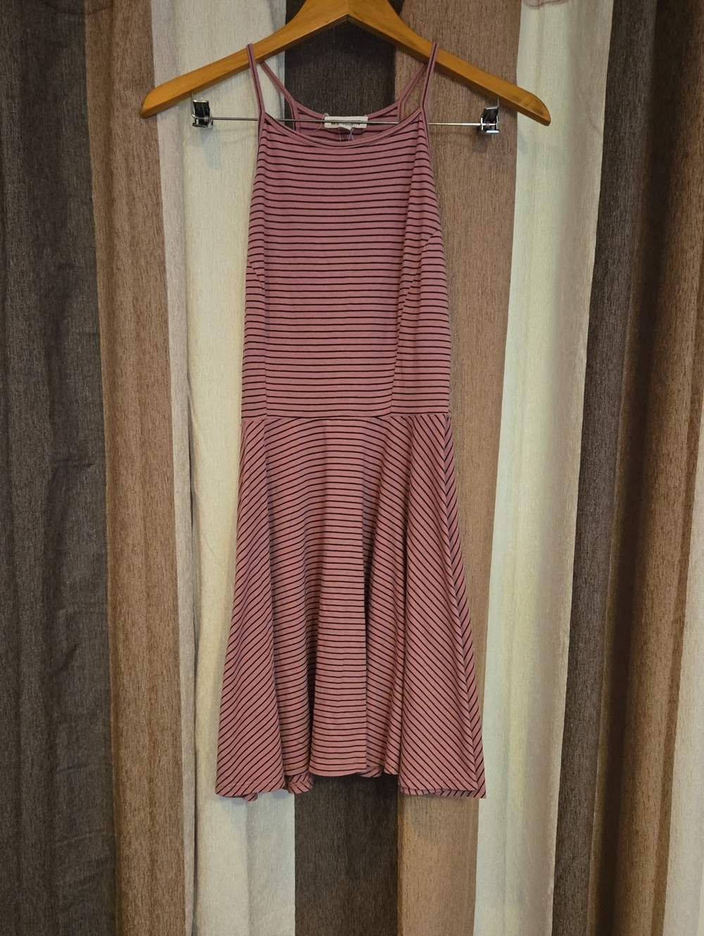 Billabong Mauve and Black Striped Mini Dress